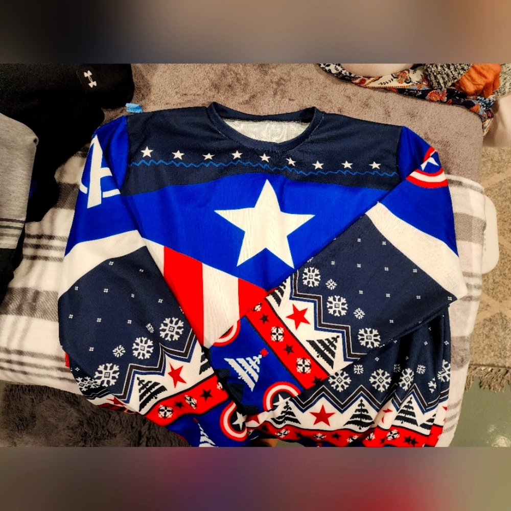 Men's sweater 2xl flag stars style